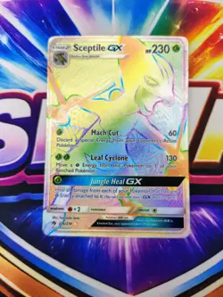 Sceptile GX 216/214 Hyper Rare Rainbow – Lost Thunder – LP-MP – Pokemon Card - Image 1