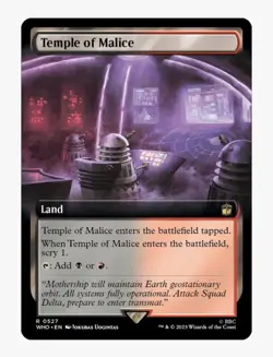 Temple of Malice (Ext Art) MTG WHO | EDH Pioneer Rakdos Scry Dual Land Dalek NM+ - Image 2