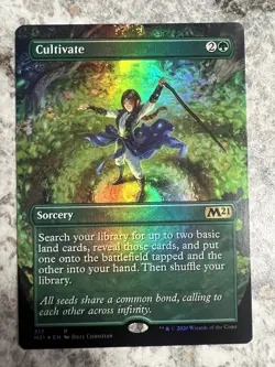 1 x Cultivate - Foil - Alternate Art - Core Set 2021 - NM-Borderless - MTG - Image 1
