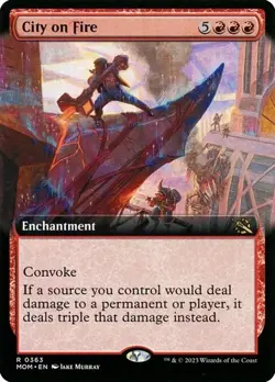 City on Fire - Foil Extended Art March of the Machine LP MTG - Image 1
