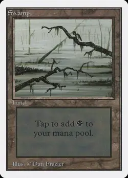 Swamp (#296) Unlimited Edition HP MTG - Image 1