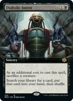 1 x Diabolic Intent - Foil - Extended Art - The Brothers' War - Light Play - MTG - Image 1