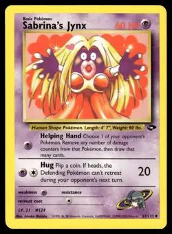 Pokemon TCG Gym Challenge #057/132 Sabrina's Jynx LP - Image 1