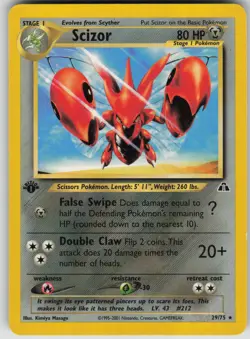 Pokemon TCG Scizor (29) Rare Neo Discovery 29/75 - Image 1