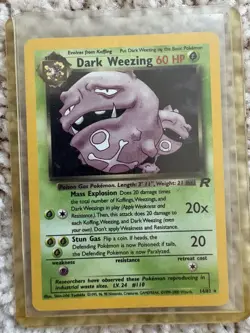 Dark Weezing 14/82 Team Rocket Holo Rare Unlimited English 2000 60 HP - Image 1