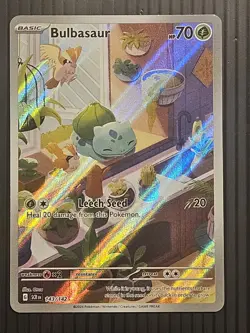 Pokemon Bulbasaur 143/142 Stellar Crown Illustration Rare Holo - Image 1