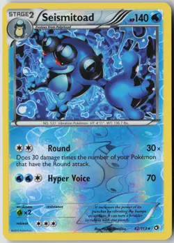 Seismitoad 42/113 Rare Legendary Treasures Pokemon Reverse Holo Lightly Played - Image 1