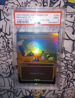MTG Fallout Vault Boy RAVAGES OF WAR Borderless Foil PSA 9 - Image 1