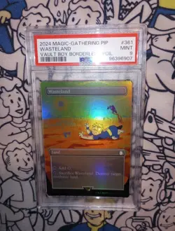 MTG Fallout Wasteland Foil PSA 9 MINT VAULT BOY Borderless PIP - Image 1