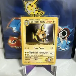 Lt. Surge's Raichu 28/132 Rare Gym Heroes Pokemon LP - Image 1