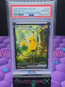 2026 Pokemon Ascended Heroes Pikachu EX Special Illustration Rare 276/217 PSA 10 - Image 1