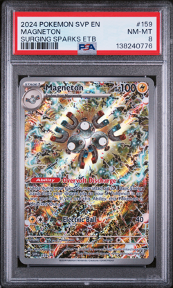 PSA 8 POKEMON SVP EN-SV BLACK STAR PROMO 159 MAGNETON SURGING SPARKS ETB - Image 1