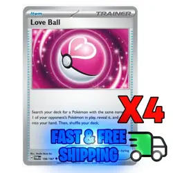 4x Love Ball 156/167 [Playset] - Twilight Masquerade - Pokemon TCG x4 - Image 1