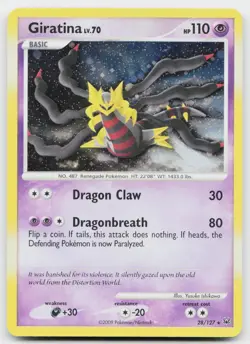 Giratina Lv. 70 (DPPt Platinum) 28/127 Holo Deck Exclusives Pokemon Holo NM - Image 1