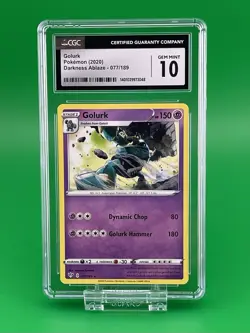 Pokemon Golurk 077/189 Darkness Ablaze CGC 10 2020 English Rare - Image 1