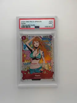 PSA 9 - 2024 One Piece Op06 Wings Of The Captain Nami #007 ST01-007 *GTA Nami* - Image 1