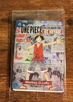 One Piece Monkey D. Luffy US Voyage College Basketball Promo Card Rutgers SEALED - Image 1