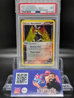 Pokemon Team Magma's Houndoom EX TM Magma Vs TM Aqua Holo Rare #10 PSA 9 Mint - Image 1