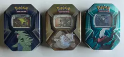 Tyranitar Slaking Darkrai Triple Whammy Tin Set of 3 Factory Sealed Pokemon - Image 1