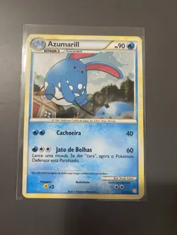 Azumarill 2/123 Holo Rare Heart Gold Soul Silver Pokemon Portuguese Saturn Holo - Image 1