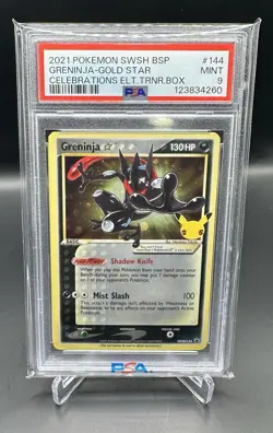 2021 Pokemon Celebrations Greninja Gold Star SWSH144 PSA 9 - Image 1