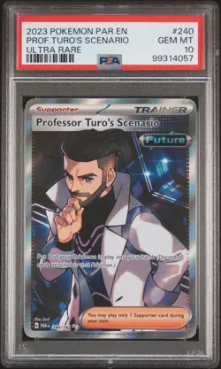 2023 POKEMON PAR EN-PARADOX RIFT ULTRA RARE PROFESSOR TURO'S SCENARIO PSA 10 - Image 1
