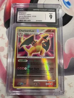 2007 Pokemon CGC 9 Secret Wonders Charizard Reverse Holo 3/132 - Image 1