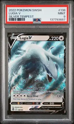 2022 POKEMON SWORD & SHIELD SILVER TEMPEST #138 LUGIA V PSA 9 - Image 1