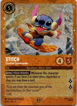 Stitch - Carefree Snowboarder 42 Promo Disney Lorcana Promo Cards Lorcana NM - Image 1