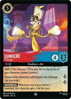 1x Lumiere - Fired Up - 139/204 - Super Rare - Cold Foil NM-Mint Disney Lorcana: - Image 1