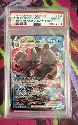 [PSA 10] Blastoise VMAX SWSH103 SWSH: Sword & Shield Promo Cards Holo - Image 1
