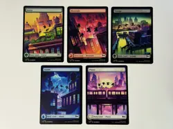 MTG Teenage Mutant Ninja Turtles TMNT Full Art Land Set. #191-195. - Image 1