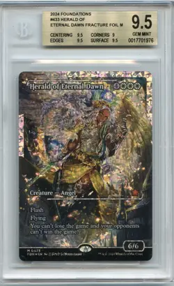 BGS 9.5 (w/subs) Herald of Eternal Dawn M 0433 Fracture Foil MTG Foundations - Image 1