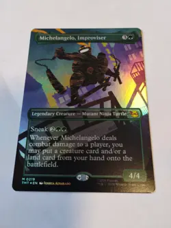 NM-Mint, English MTG Michelangelo, Improviser - Foil - Borderless FREE SHIPPING - Image 1
