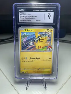 Pokemon Pikachu 2024 World Championships Black Star Promo #190 CGC 9 - Image 1