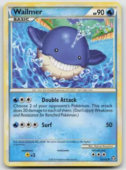 Wailmer 52/102 HGSS Triumphant Pokemon LP - Image 1