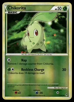Chikorita 53/95 Common Call of Legends Pokemon Reverse Holo Moderately Played - Image 1