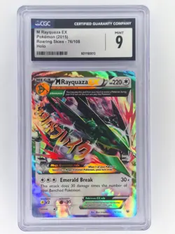 M Rayquaza EX 76/108 Holo EX Rare Roaring Skies Pokemon CGC 9 - Image 1