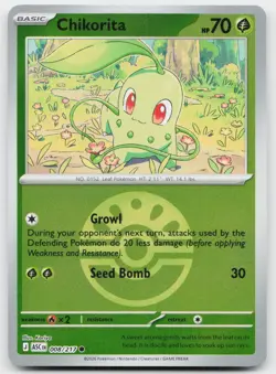 Chikorita (Friend Ball) 008/217 Common Ascended Heroes Pokemon Reverse Holo NM - Image 1