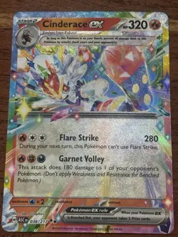 Pokemon TCG Cinderace EX 038/217 Ascended Heroes Double Rare NM Card - Image 1