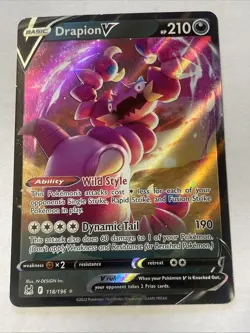 Drapion V Full Art Holo 118/196 Pokemon Lost Origin Near Mint - Image 1