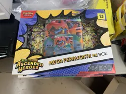 6 Pokemon Mega Evolution Ascended Heroes ex Box Mega Feraligatr Meganium Emboar - Image 2