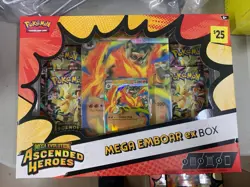 6 Pokemon Mega Evolution Ascended Heroes ex Box Mega Feraligatr Meganium Emboar - Image 3