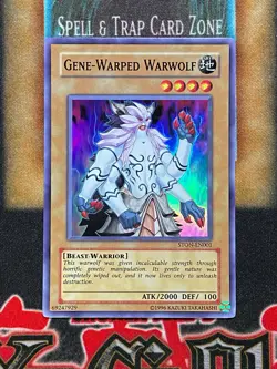 Yugioh Gene-Warped Warwolf STON-EN001 Super Rare NM - Image 1