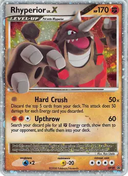 Rhyperior LV.X DP29 Holo Promo Diamond and Pearl Promos Pokemon Heavily Played - Image 1