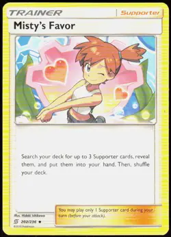Misty's Favor 202/236 Uncommon Unified Minds Pokemon Near Mint - Image 1
