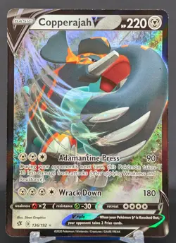 Pokemon Copperajah V #136/192 English Rebel Clash Ultra Rare - Image 1