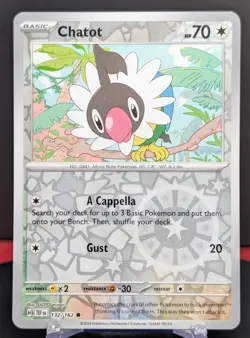 Pokemon Chatot #132/162 English TEF Temporal Forces Reverse Holo - Image 1