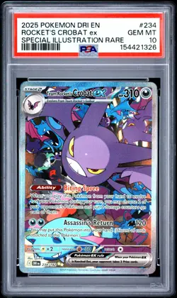 2025 Pokemon Destined Rivals Team Rocket's Crobat ex SIR PSA 10 Gem Mint #234 - Image 1