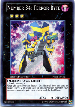 Number 34: Terror-Byte PRC1-ENV02 Secret Rare Limited Edition Yugioh - Image 1